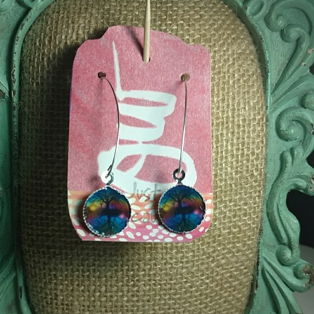Rainbow Bubble Tree Earrings